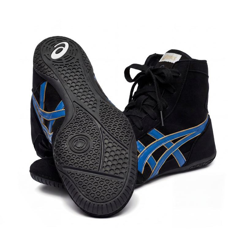 ASICS EX-EO Ringerschuhe – Sohlenprofil und Grip der Sohle in Schwarz (Detailansicht)